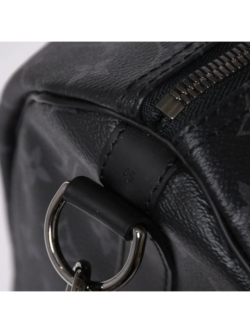 Louis Vuitton Keepall Bandouliere 45 Monogram Eclipse Canvas Black Leather